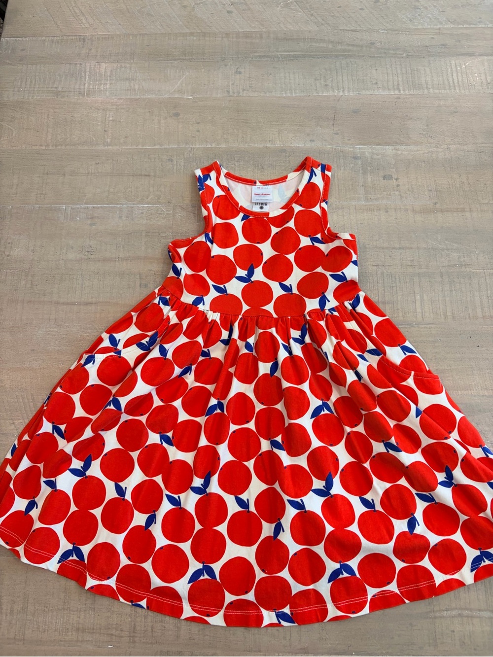 HA Red & White Dot Fruit Print Sleeveless Dress